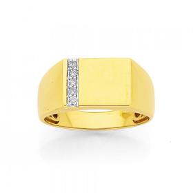 9ct-Diamond-Signet-Gents-Ring on sale