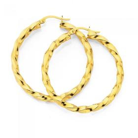 9ct-30mm-Twist-Hoop-Earrings on sale