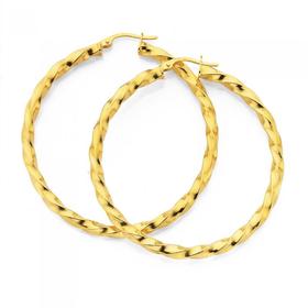 9ct-40mm-Twist-Hoop-Earrings on sale