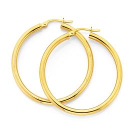 9ct-Gold-30mm-Polished-Hoop-Earrings on sale