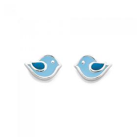 Sterling-Silver-Enamel-Bluebird-Earrings on sale