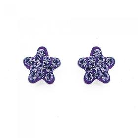 Sterling-Silver-Lavender-Crystal-Flower-Studs on sale