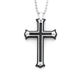 Stainless-Steel-Black-With-Frames-Fancy-Cross-Pendant on sale