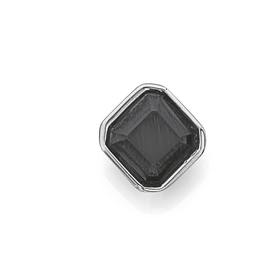 St-St-Square-Bezel-Black-CZ-Sgl-Stud-Ear on sale