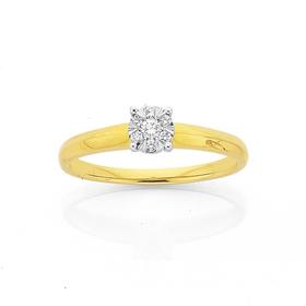 9ct-Gold-Diamond-Round-Cluster-Ring on sale