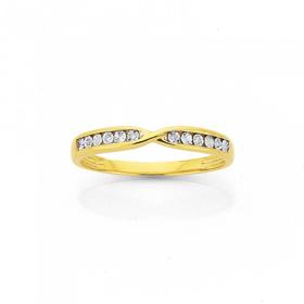 9ct+Gold+Diamond+Crossover+Band