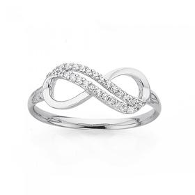 Silver+Double+Cubic+Zirconia+Row+Infinity+Ring