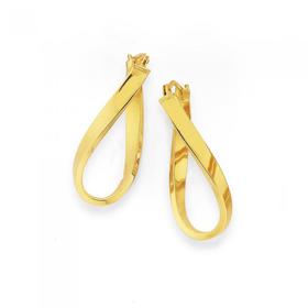 9ct-Gold-Oval-Wave-Hoop-Earrings on sale