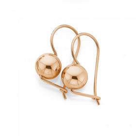 9ct-Rose-Gold-8mm-Euroball-Earrings on sale