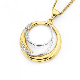 9ct-Gold-Diamond-Circle-Pendant on sale