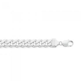 Silver-24cm-Diamond-Cut-Curb-Bracelet on sale