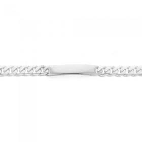 Sterling-Silver-22cm-Diamond-Cut-Curb-Identity-Gents-Bracelet on sale