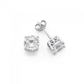 Silver-7mm-Cubic-Zirconia-Studs-With-Scroll-Work on sale