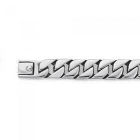 Stainless-Steel-23cm-Wide-Chunky-Cur-Bracelet on sale