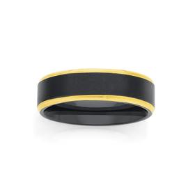MY-Tungsten-Carbide-Black-Rose-Gold-Rim-Ring on sale