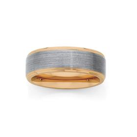 MY-Tungsten-Carbide-Rose-Gold-Grey-Satin-Ring on sale