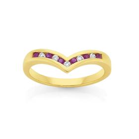 9ct-Gold-Ruby-Diamond-Dress-Ring on sale