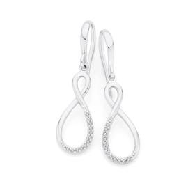 Silver-CZ-Open-Pear-Loop-Drop-Earrings on sale