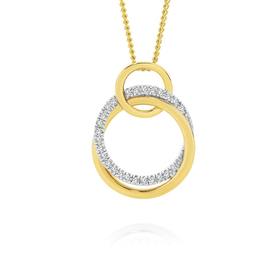 9ct+Gold+Diamond+Triple+Circle+Pendant