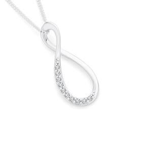 Sterling-Silver-Cubic-Zirconia-Open-Pear-Loop-Drop-Pendant on sale