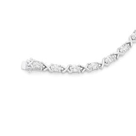 Silver-Oval-CZ-Kiss-Bracelet on sale