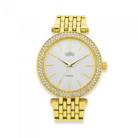 Elite+Ladies+Gold+Tone+Watch