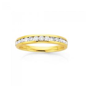 9ct-Gold-Diamond-Channel-Set-Band on sale