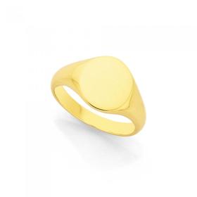 9ct+Gold+Round+Signet+Ring