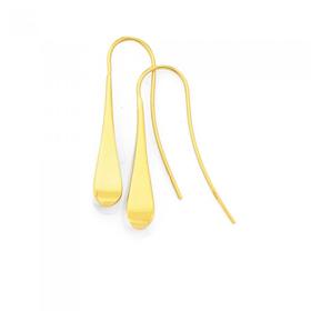 9ct-Gold-Bomber-Wishbone-Drop-Earrings on sale