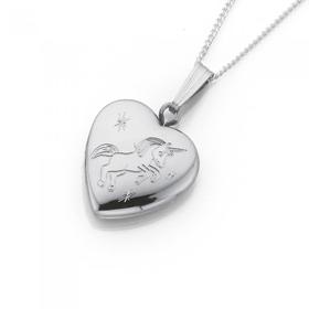 Silver-16mm-Unicorn-Heart-Locket on sale