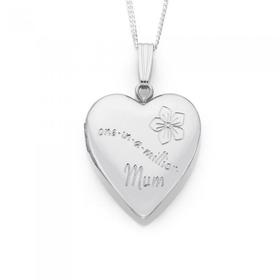 Silver-One-in-a-Million-Mum-Heart-Locket on sale