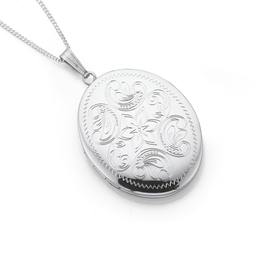 Silver-25mm-Oval-Flower-and-Scroll-Locket on sale