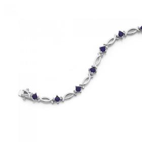 Silver-Small-Square-Violet-Cubic-Zirconia-Loop-Bracelet on sale