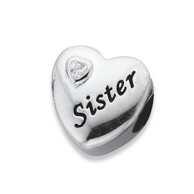 Silver-Your-Story-Cubic-Zirconia-Sister-Heart-Bead on sale