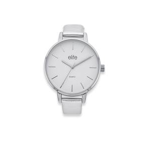 Elite+Ladies+Silver+Tone+Watch