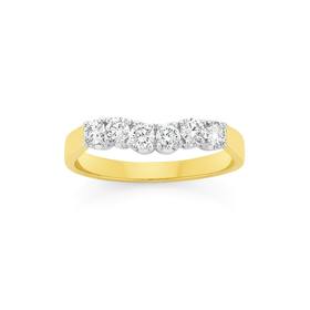 18ct+Gold+Diamond+Curved+Anniversary+Band