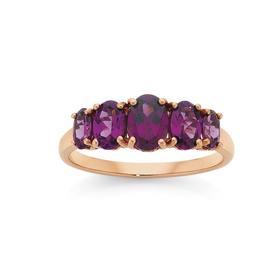 9ct-Rose-Gold-Rhodolite-Garnet-Dress-Ring on sale