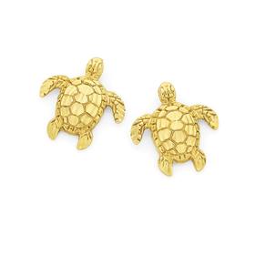 9ct+Gold+Turtle+Stud+Earrings