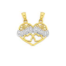 9ct-Gold-Two-Tone-Mother-Daughter-Pendant on sale