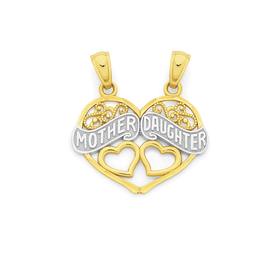 9ct-Two-Tone-Gold-Mother-Daughter-Pendant on sale