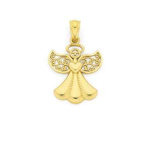 9ct+Gold+Angel+Pendant