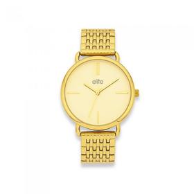 Elite+Ladies+Gold+Tone+Watch