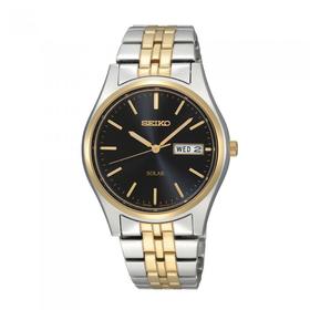 Seiko-Mens-Silver-and-Gold-Tone-Solar-Power-Watch-Model-SNE034P on sale