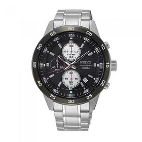 Seiko+Gents+Chronograph+Black+Dial+Watch