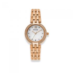 Pulsar+Ladies+Rose+Gold+Plated+MOP+Dial+Watch