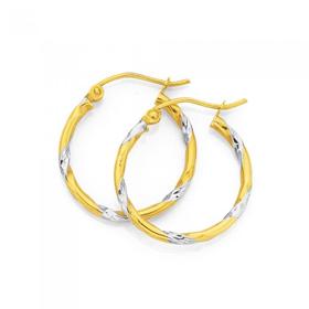 9ct-Gold-15mm-Twist-Hoop-Earrings on sale