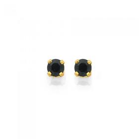 9ct-Gold-Black-Sapphire-Stud-Earrings on sale