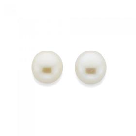 9ct-White-Gold-Cultured-Freshwater-Pearl-Stud-Earrings on sale