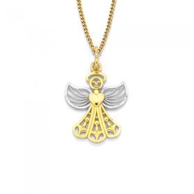 9ct-Gold-Two-Tone-Angel-Pendant on sale