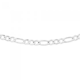 Silver-50cm-Diamond-Cut-Bevelled-31-Figaro-Chain on sale